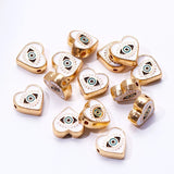 12MM Bohemian Heart Enamel Pink Eyes Spacer Beads Charm for DIY Bracelet