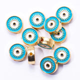 12MM Bohemian Heart Enamel Pink Eyes Spacer Beads Charm for DIY Bracelet