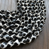 12MM Undyed Football DZI Agate Gemstone Beads