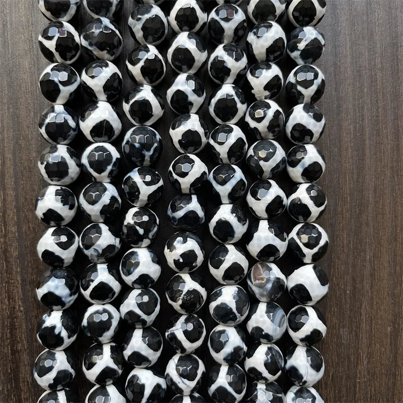 12MM Undyed Football DZI Agate Gemstone Beads