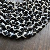 12MM Undyed Football DZI Agate Gemstone Beads