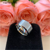 12MM Mens Tungsten Wedding Band Beveled Brushed Finish Comfort Fit