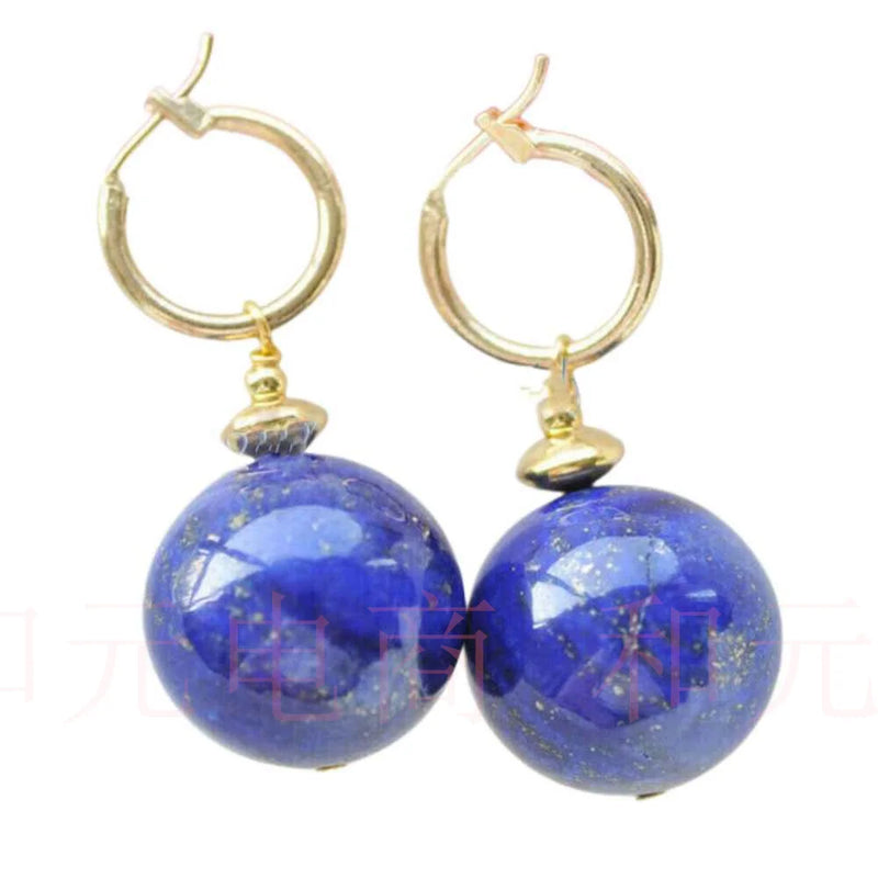 12MM Lapis Lazuli Beads Dangle Earrings for CARNIVAL Party