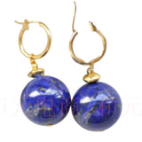 12MM Lapis Lazuli Beads Dangle Earrings for CARNIVAL Party