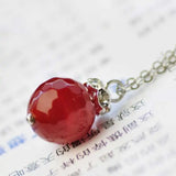 12MM Natural Red Agate Bead Pendant Necklace Healing Diy Classic Cuff