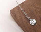 925 Silver Smile Sun Coin Pendant Necklace Clavicle Jewelry
