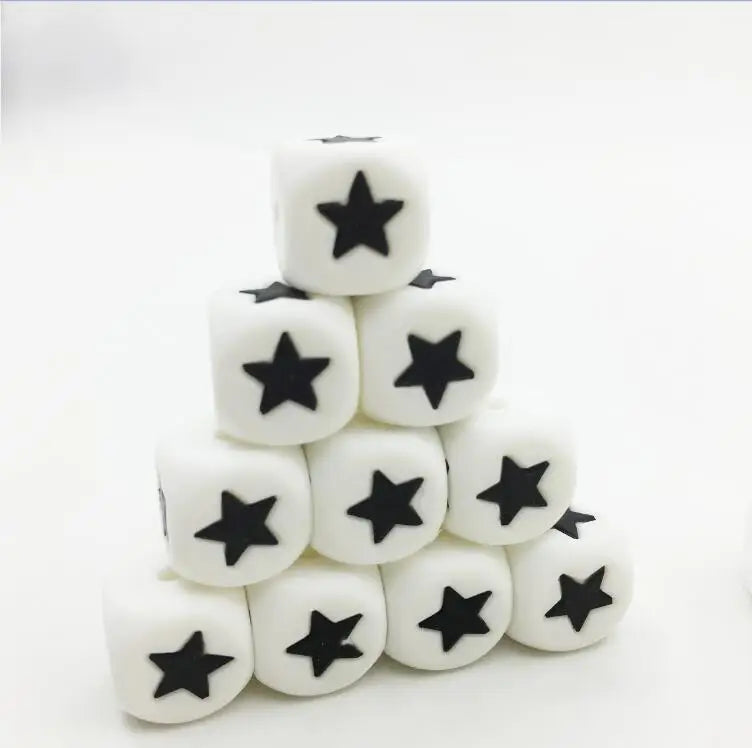 12MM Silicone Letter Cube Beads for Baby Teething