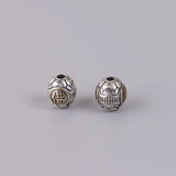 12MM Thai Silver Matte Buddha Bucket Beads For Men's Bracelet