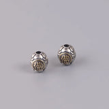 12MM Thai Silver Matte Buddha Bucket Beads For Men's Bracelet