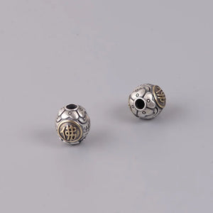 12MM Thai Silver Matte Buddha Bucket Beads For Men's Bracelet