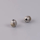 12MM Thai Silver Matte Buddha Bucket Beads For Men's Bracelet
