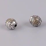 12MM Thai Silver Matte Buddha Bucket Beads For Men's Bracelet