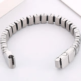 12MM Wide Stainless Steel Bracelet for Men with Cowhide Hand Chain