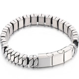 12MM Wide Stainless Steel Bracelet for Men with Cowhide Hand Chain