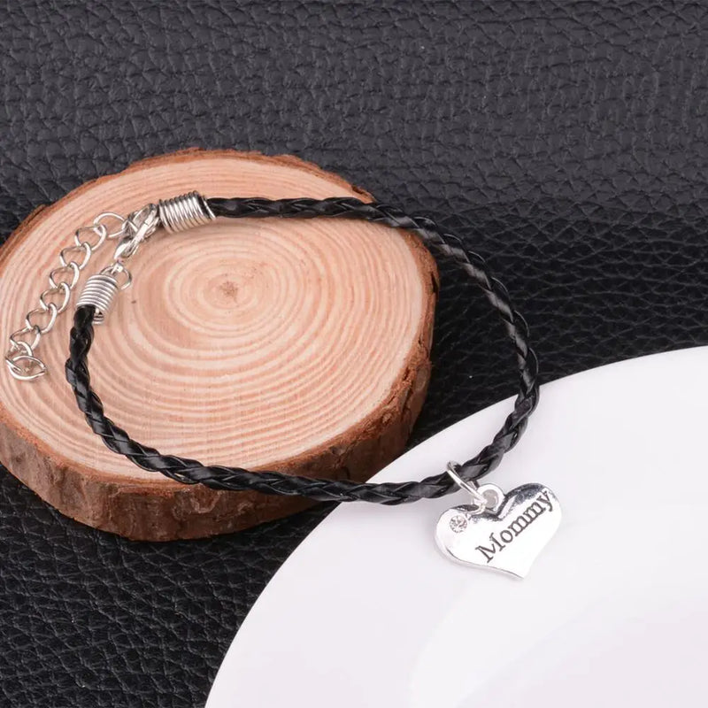 Mom Heart Pendant Bracelets Family Thanksgiving Gift Jewelry