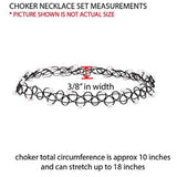 12PC Gothic Necklace Set Henna Tattoo Stretch Elastic Jewelry Women Girl Gift