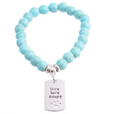 12PC Dog Tag Paw Prints Live Love Adopt Bracelet Pet Rescue Jewelry