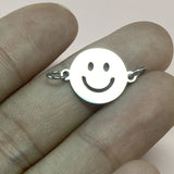 12PCS 15-25mm Smiling Face Charm For Jewelry Titanium Steel Laugh Face Pendant