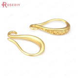 12PCS 9x15MM Matte Silver Brass Earrings Hooks Jewelry Earrings Making