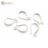 12PCS 9x15MM Matte Silver Brass Earrings Hooks Jewelry Earrings Making