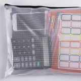 12PCS A3 Zipper Bag Plastic Wallet Mesh File Bag Zipper Wallet