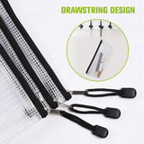 12PCS A3 Zipper Bag Plastic Wallet Mesh File Bag Zipper Wallet
