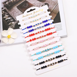 12PCS Alloy Butterfly Hand-woven Bracelet Set Eye Beaded Bracelet