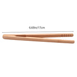 12PCS Bamboo Toaster Tongs, 7 Inch Wood Kitchen Tongs