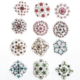 12PCS Clear Crystal Rhinestones Brooches Plated for Wedding Bouquet Kits