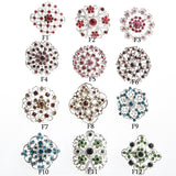 12PCS Clear Crystal Rhinestones Brooches Plated for Wedding Bouquet Kits