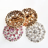 12PCS Clear Crystal Rhinestones Brooches Plated for Wedding Bouquet Kits