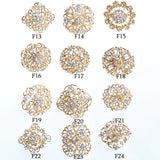 12PCS Clear Crystal Rhinestones Brooches Plated for Wedding Bouquet Kits
