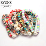 Colorful Polymer Clay Beads Bracelet, Nature Pearl Bracelet