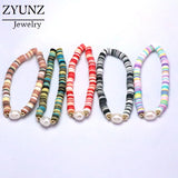 Colorful Polymer Clay Beads Bracelet, Nature Pearl Bracelet