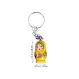 12PCS Wood Matryoshka Key Chains Adault Toys Key Rings
