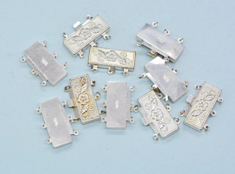 12PCS Exquisite DIY Necklace Clasp - 3 Rows Jewelry Fastener