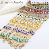 12PCS Evil Eye Enamel Bead Bracelet Men Women 7 Colors Chain Jewelry