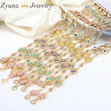 12PCS Evil Eye Enamel Bead Bracelet Men Women 7 Colors Chain Jewelry