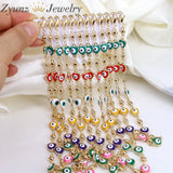 12PCS Evil Eye Enamel Bead Bracelet Men Women 7 Colors Chain Jewelry