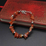 12PCS Gravel Stone Beads Bracelet - Rose Quartz Green Aventurine Amethyst
