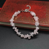 12PCS Gravel Stone Beads Bracelet - Rose Quartz Green Aventurine Amethyst