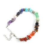12PCS Gravel Stone Beads Bracelet - Rose Quartz Green Aventurine Amethyst