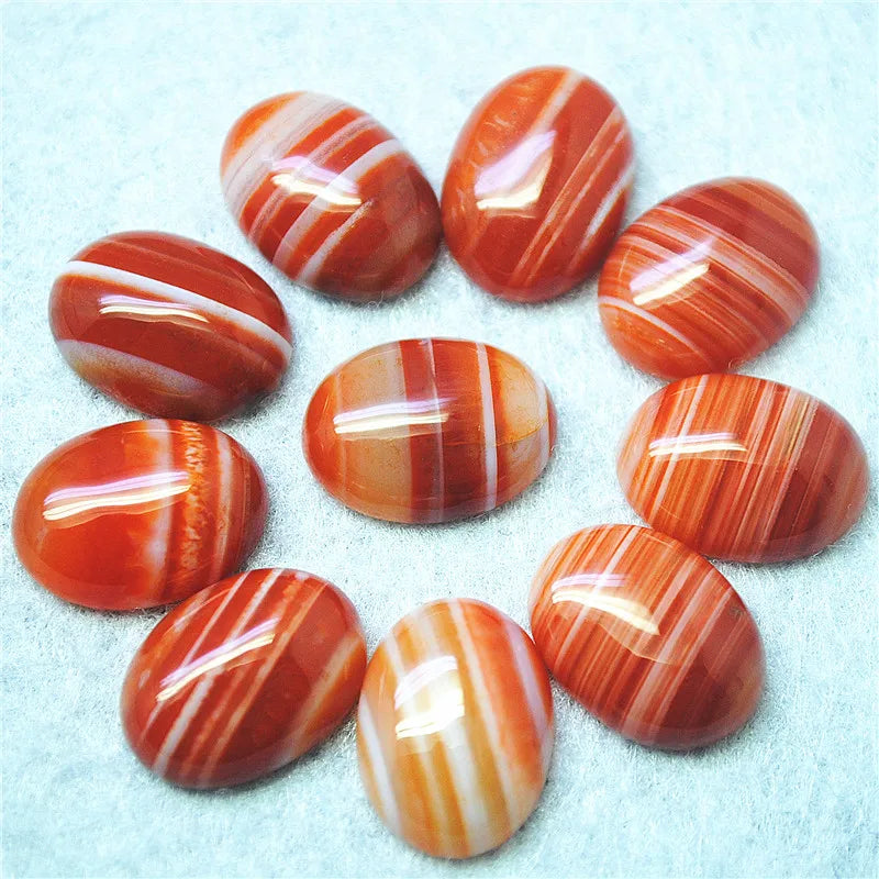 12PCS Carnelian Stone Cabochons 12X16MM 13x18MM Oval Shape DIY JEWELRY Beads