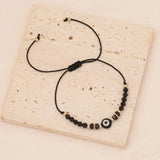 12PCS Hand Woven Devil's Eye Bracelet Crystal Hand Crystal Prayer Bracelet