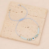 12PCS Hand Woven Devil's Eye Bracelet Crystal Hand Crystal Prayer Bracelet