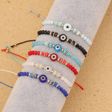 12PCS Hand Woven Devil's Eye Bracelet Crystal Hand Crystal Prayer Bracelet