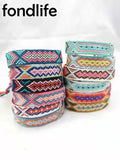 12PCS Multicolor Embroidery Thread Friendship Bracelet Bohemian Beach Jewelry