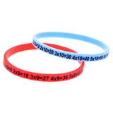 12PCS Multiplication Tables Silicone Bracelet, Logo Printed