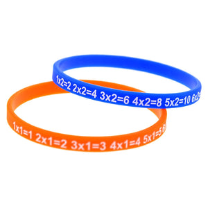 12PCS Multiplication Tables Silicone Bracelet, Logo Printed
