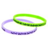 12PCS Multiplication Tables Silicone Bracelet, Logo Printed